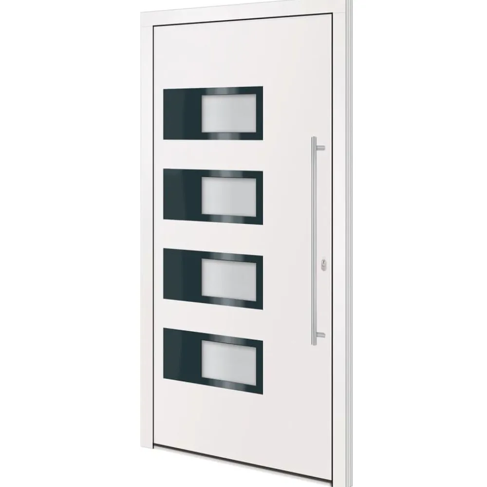 Bouwmaterialen*vidaXL Voordeur 100x200 cm aluminium en PVC Wit