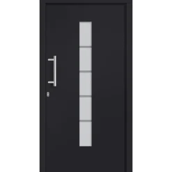 Bouwmaterialen*vidaXL Voordeur 100x200 cm aluminium en PVC Antraciet