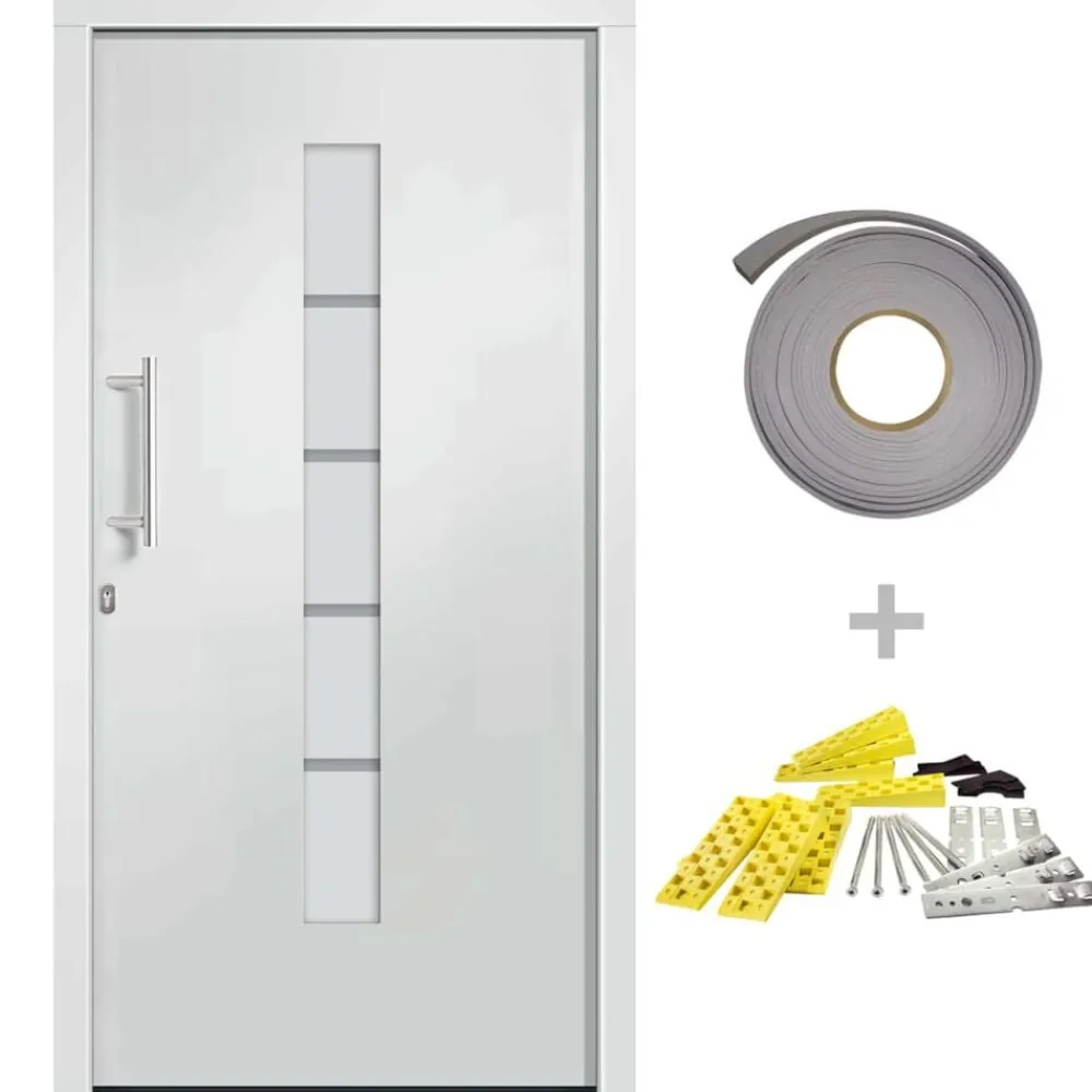 Bouwmaterialen*vidaXL Voordeur 100x200 cm aluminium en PVC Wit