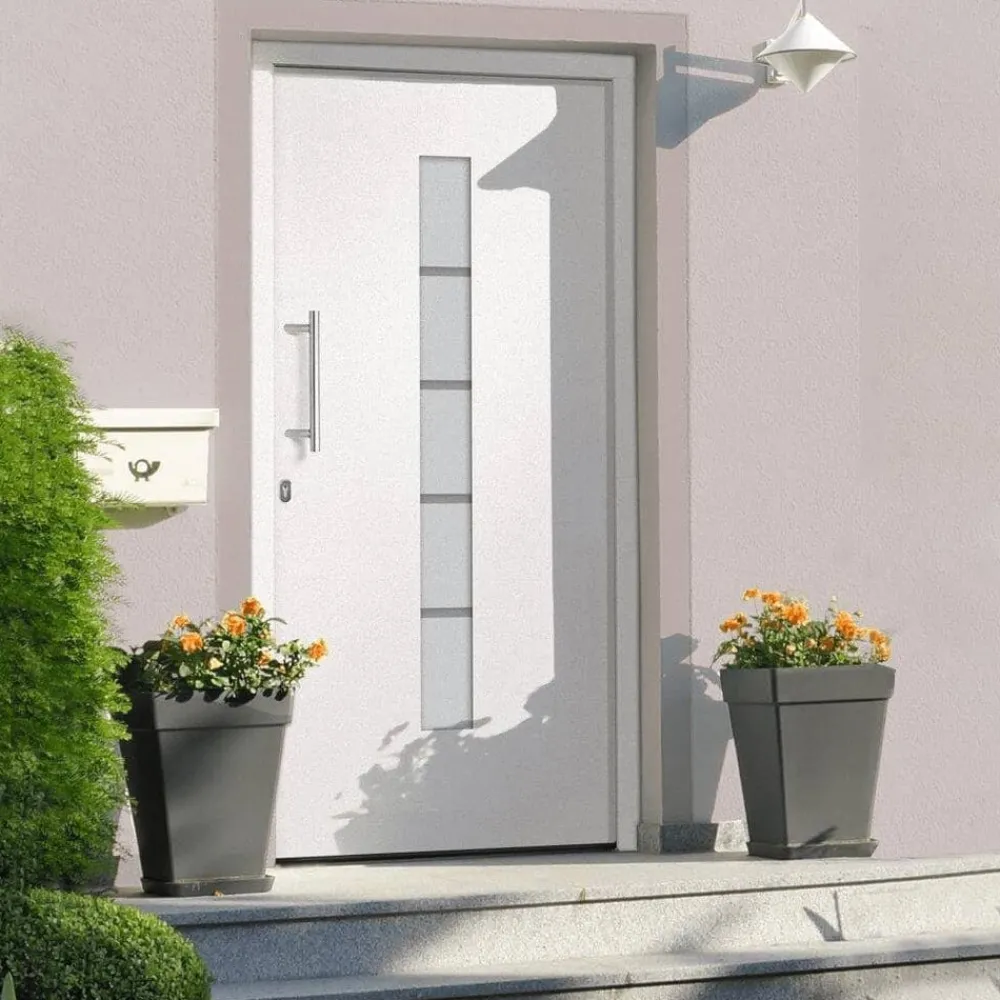 Bouwmaterialen*vidaXL Voordeur 100x200 cm aluminium en PVC Wit