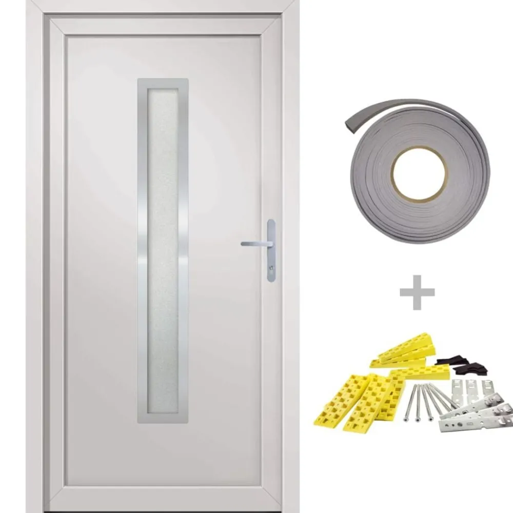 Voordeur 88x200 cm PVC wit>vidaXL Outlet