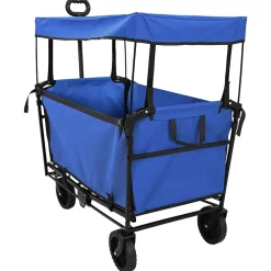 Gereedschap*vidaXL Vouwbare Handtrolley Zwart 105 x 56.5 x 116 cm Oxford Stof Blauw