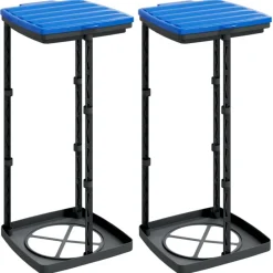 Vuilniszakhouders 2 st 60 L PP zwart en blauw>vidaXL New