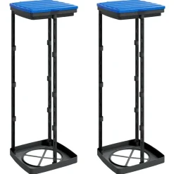 Vuilniszakhouders 2 st 120 L PP zwart en blauw>vidaXL Sale