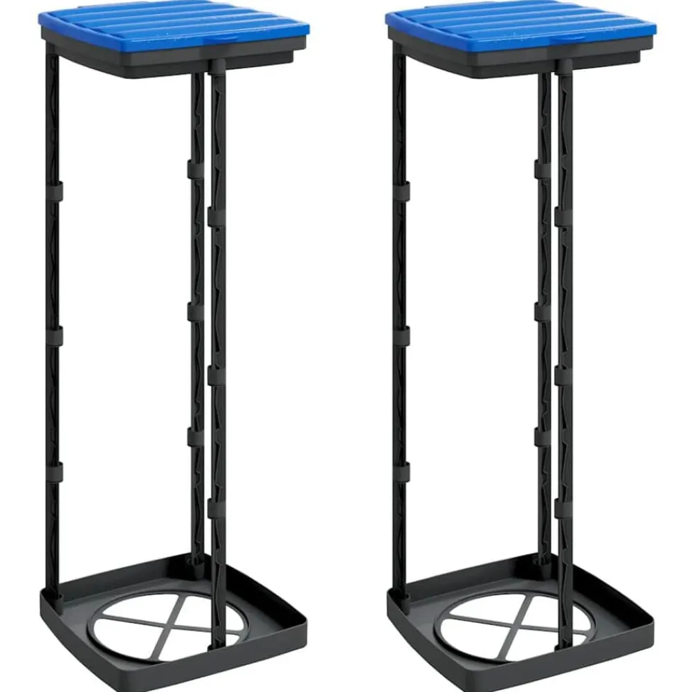 Vuilniszakhouders 2 st 120 L PP zwart en blauw>vidaXL Sale