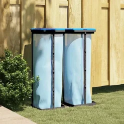 Vuilniszakhouders 2 st 120 L PP zwart en blauw>vidaXL Sale