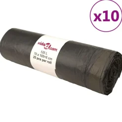 Vuilniszakken met trekkoorden 250 st 120 l zwart>vidaXL Online