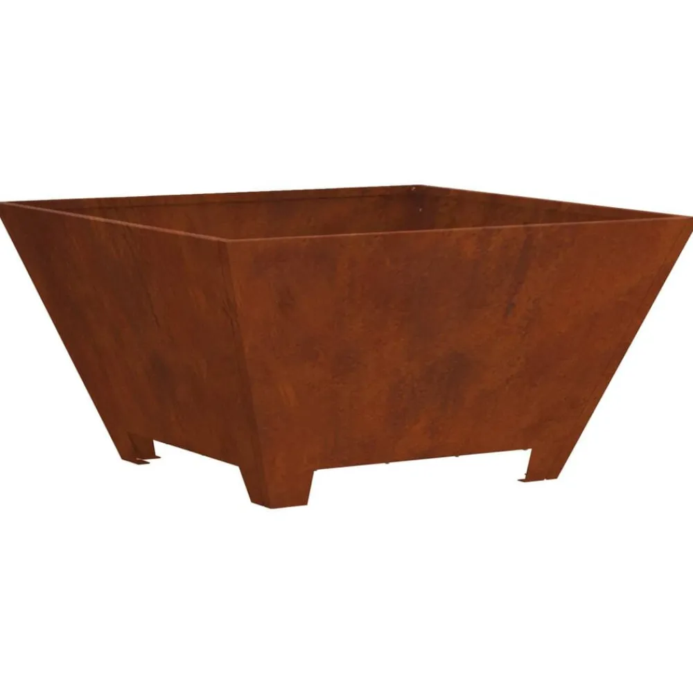 Haarden*vidaXL Vuurkorf Bruin 60 x 60 x 30 cm Weerbestendig staal Weerbestendig staal/bruin