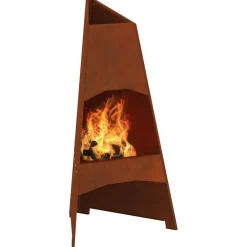 Haarden*vidaXL Vuurkorf Bruin 50 x 50 x 95 cm Cortenstaal Weerbestendig staal/bruin