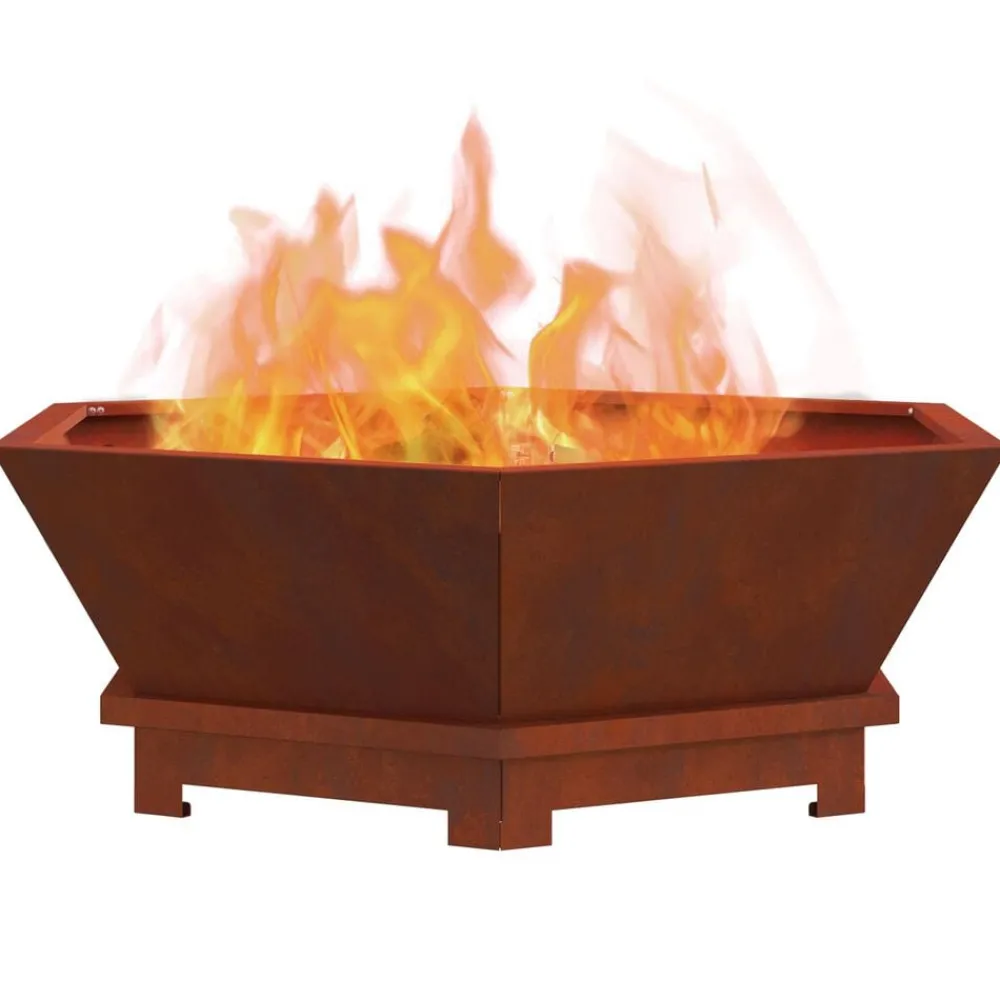 Vuurkorf Bruin 75 x 75 x 28 cm Cortenstaal>vidaXL Outlet