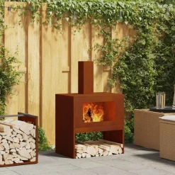 Haarden*vidaXL Vuurkorf Bruin 60 x 40 x 96 cm Cortenstaal Verweerd staal/bruin