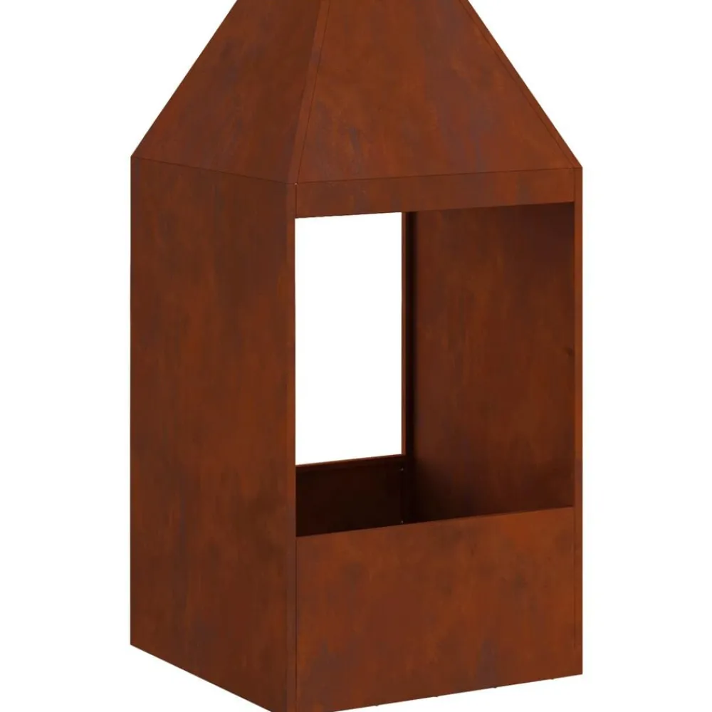 Haarden*vidaXL Vuurkorf Bruin 50 x 50 x 100 cm Cortenstaal Weerbestendig staal/bruin