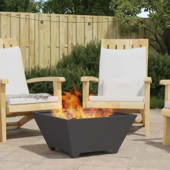 Haarden*vidaXL Vuurkorf Zwart 60 x 60 x 30 cm Staal Koudgewalst staal/zwart