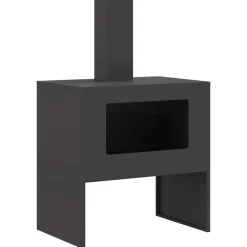 Haarden*vidaXL Vuurkorf Zwart 60 x 40 x 96 cm Staal Koudgewalst staal/zwart