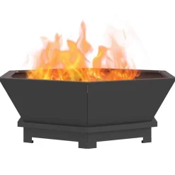 Haarden*vidaXL Vuurkorf Zwart 75 x 75 x 28 cm Staal Koudgewalst staal/zwart