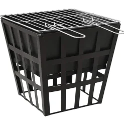 Haarden*vidaXL Vuurplaats en barbecue 2-in-1 34x34x48 cm staal