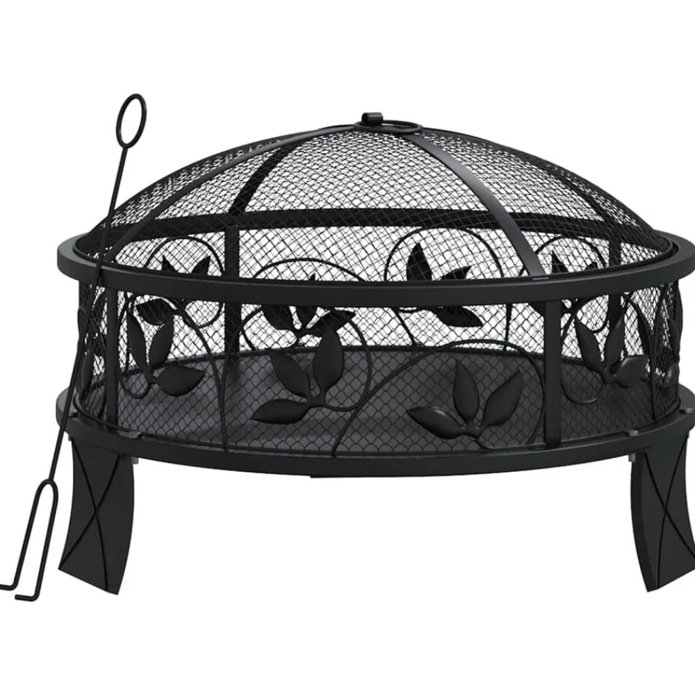 Vuurplaats met pook XXL 50 cm staal>vidaXL New