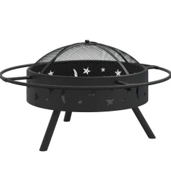 Haarden*vidaXL Vuurplaats met pook XXL 70 cm staal
