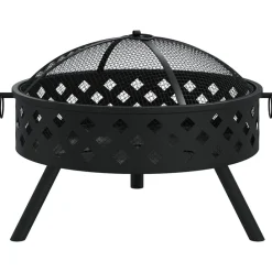 Haarden*vidaXL Vuurplaats met pook XXL 58 cm staal