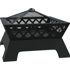 Haarden*vidaXL Vuurplaats met pook XXL 50 cm staal