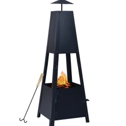 Haarden*vidaXL Vuurplaats 35x35x99 cm staal zwart