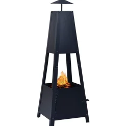 Haarden*vidaXL Vuurplaats 35x35x99 cm staal zwart