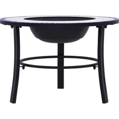 Haarden*vidaXL Vuurschaal mozaïek 68 cm keramiek Blauw en wit
