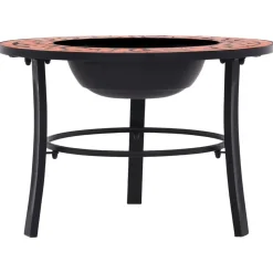 Haarden*vidaXL Vuurschaal mozaïek 68 cm keramiek kleurig Terracotta