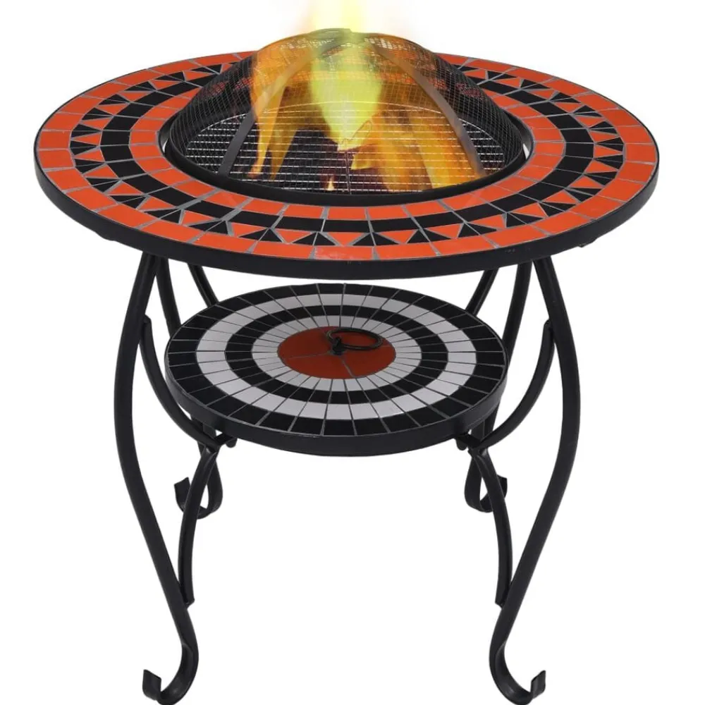 Vuurtafel mozaïek 68 cm keramiek terracottakleurig en wit>vidaXL Online