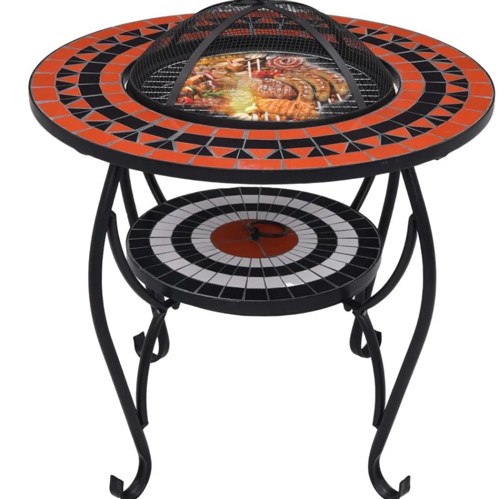 Vuurtafel mozaïek 68 cm keramiek terracottakleurig en wit>vidaXL Online