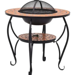 Haarden*vidaXL Vuurtafel mozaïek 68 cm keramiek kleurig Terracotta