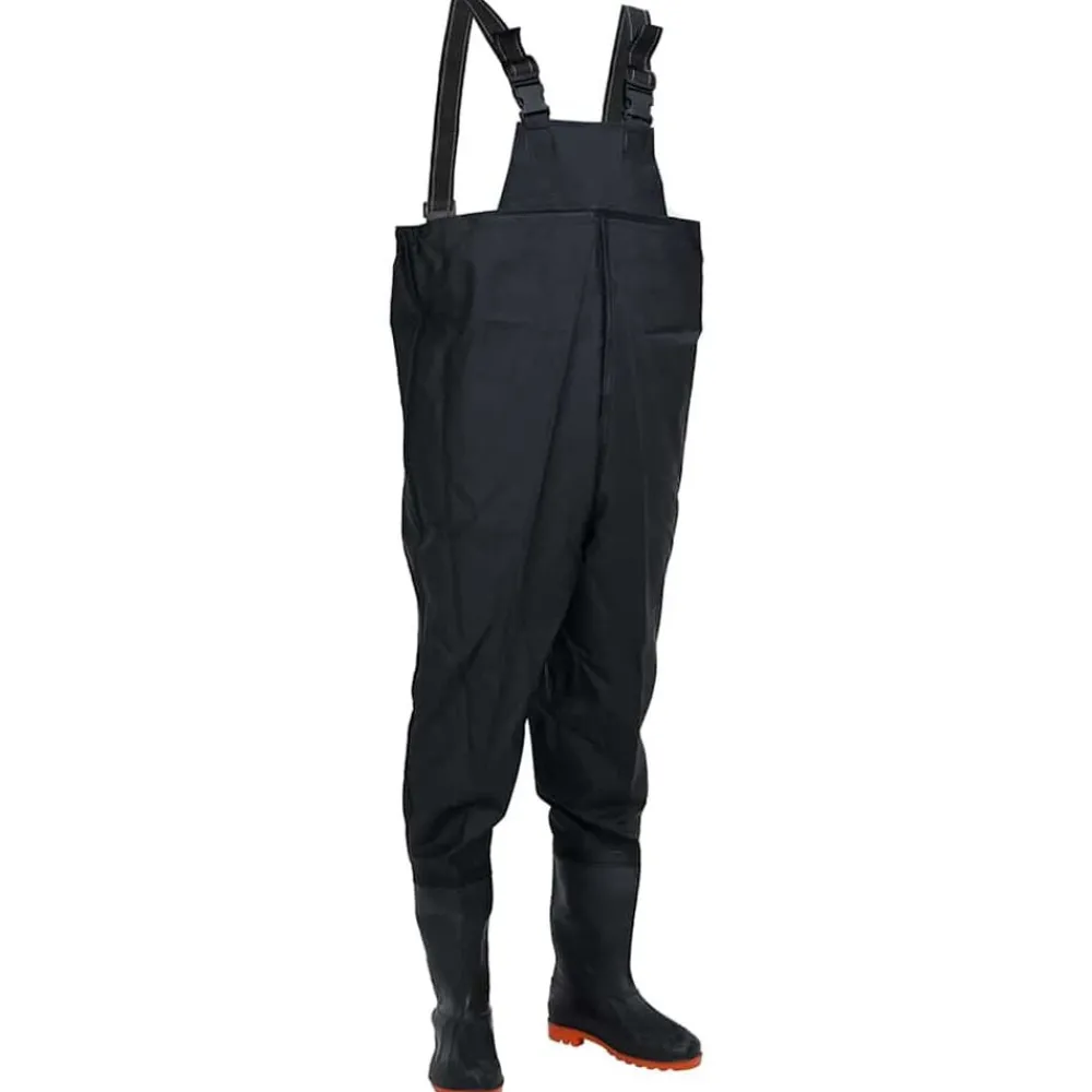 Buitensport*vidaXL Waadpak met laarzen maat 43 Zwart
