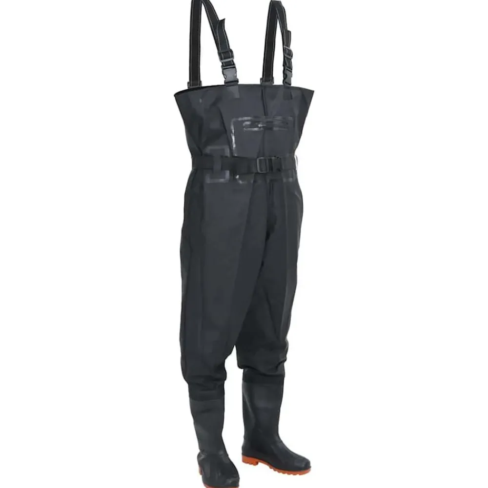 Buitensport*vidaXL Waadpak met laarzen en riem maat 38 Zwart