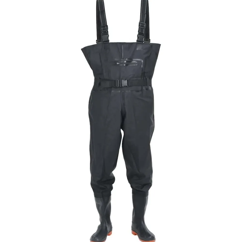 Buitensport*vidaXL Waadpak met laarzen en riem maat 38 Zwart