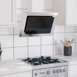 Wandafzuigkap 60 cm roestvrij staal gehard glas kleurig>vidaXL Clearance