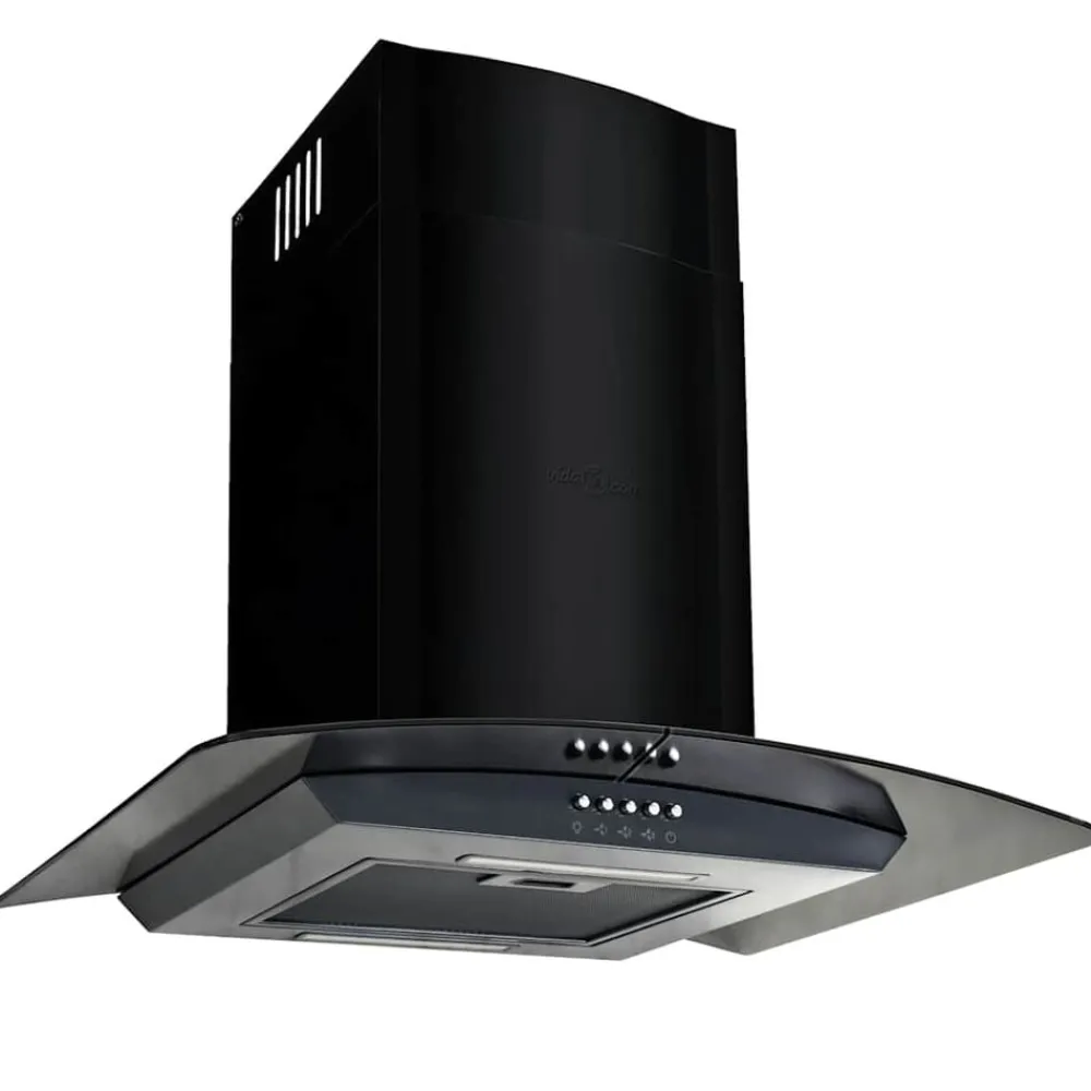 Keuken & Eetkamer*vidaXL Wandafzuigkap 756 m³/u 60 cm roestvrij staal zwart