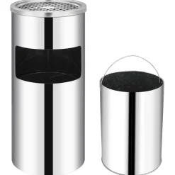 Rookaccessoires*vidaXL Wandasbak/prullenbak roestvrij staal 26 L Zilver