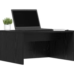 Kantoormeubelen*vidaXL Wandbureau met opslag 60 x 45 x 30 cm Bewerkt hout Zwart eiken