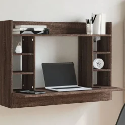 Kantoormeubelen*vidaXL Wandbureau 105x48x75 cm bewerkt hout ig bruin eikenkleur