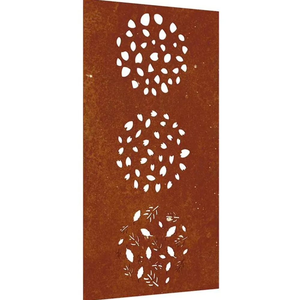 Woon- & Tuinaccessoires*vidaXL Wanddecoratie tuin bladontwerp 105x55 cm cortenstaal
