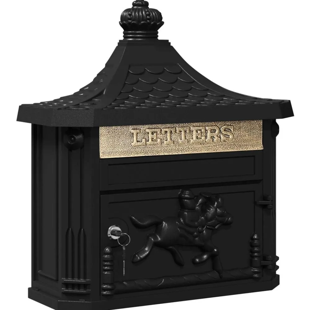 Woon- & Tuinaccessoires*vidaXL Wandgemonteerde brievenbus met opslag 40,5 x 16 x 45 cm Zwart