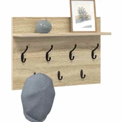 Boekenkasten & Wandplanken*vidaXL Wandgemonteerde kapstok met plank 60 x 40 x 12 cm Sonoma eiken