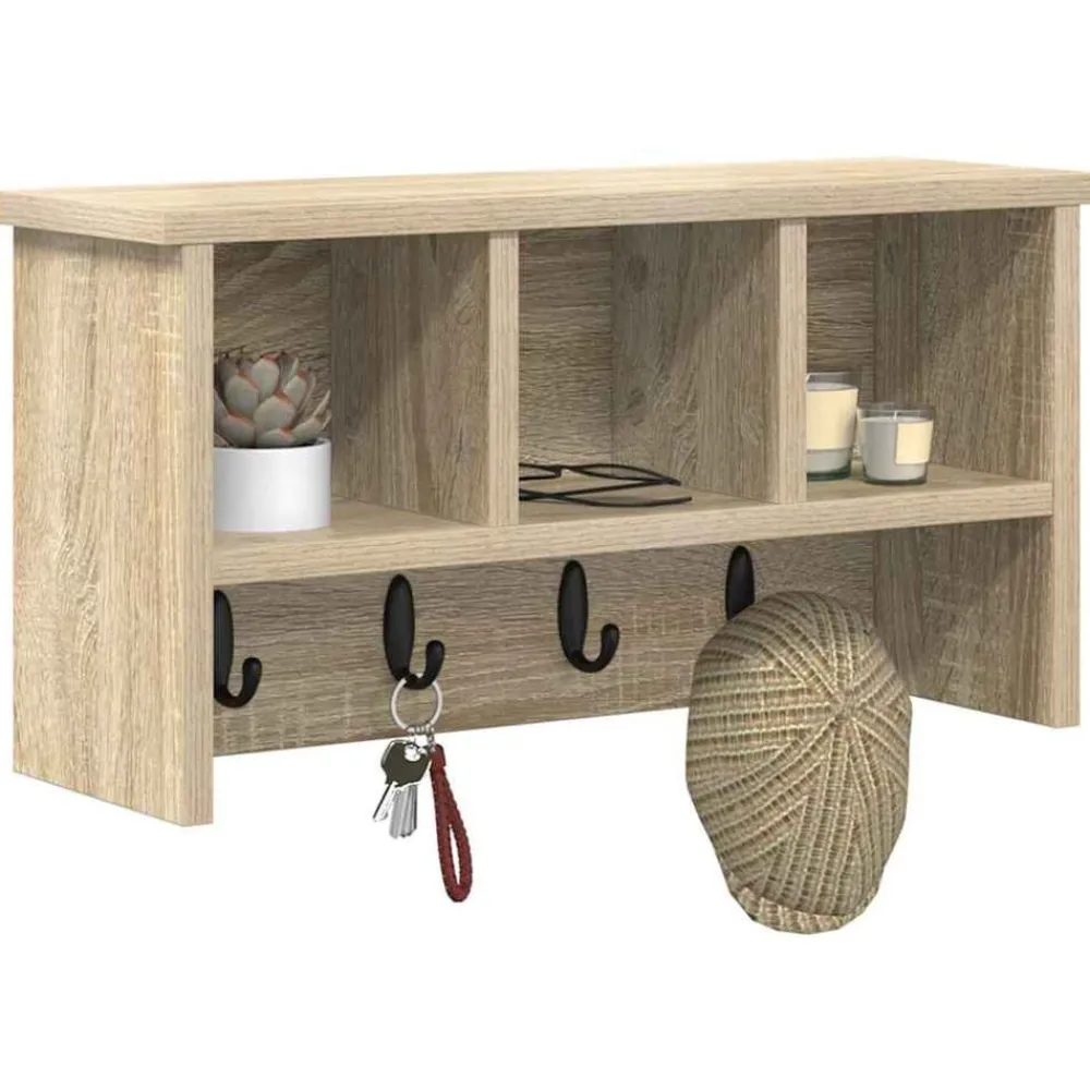 Wandgemonteerde kapstok met plank 50 x 16 x 26 cm>vidaXL Discount