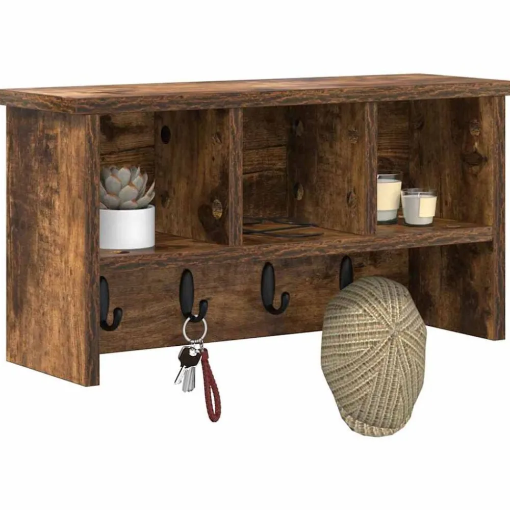 Wandgemonteerde kapstok met plank 50 x 16 x 26 cm>vidaXL