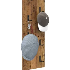 Wandgemonteerde kapstok Oudhout 30 x 1,5 x 80 cm Bewerkt hout><noscript><img width=