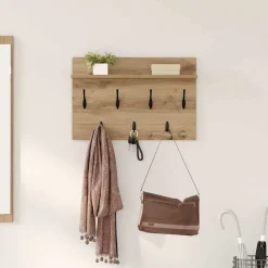 Wandgemonteerde kapstok met plank Artisan Eiken 60 x 40 x 12 cm>vidaXL Hot