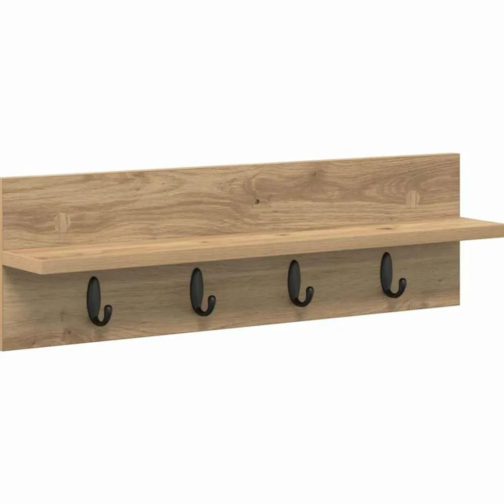 Boekenkasten & Wandplanken*vidaXL Wandgemonteerde kapstok Artisan Eiken 60 x 10,5 x 18 cm artisanaal eikenkleurig