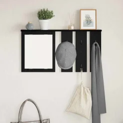 Boekenkasten & Wandplanken*vidaXL Wandgemonteerde kapstok met plank 85 x 10 x 45 cm Zwart eiken