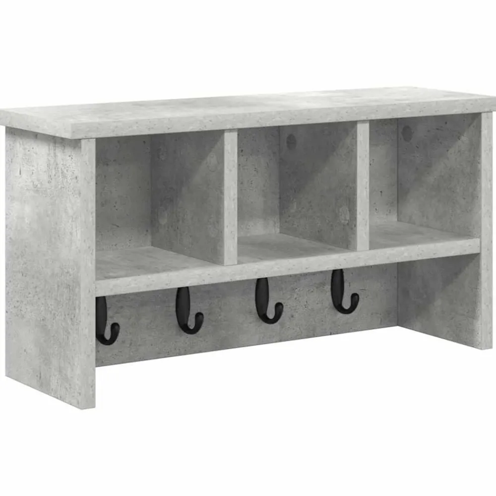Wandgemonteerde kapstok met plank Beton Grijs 50 x 16 x 26 cm>vidaXL Sale