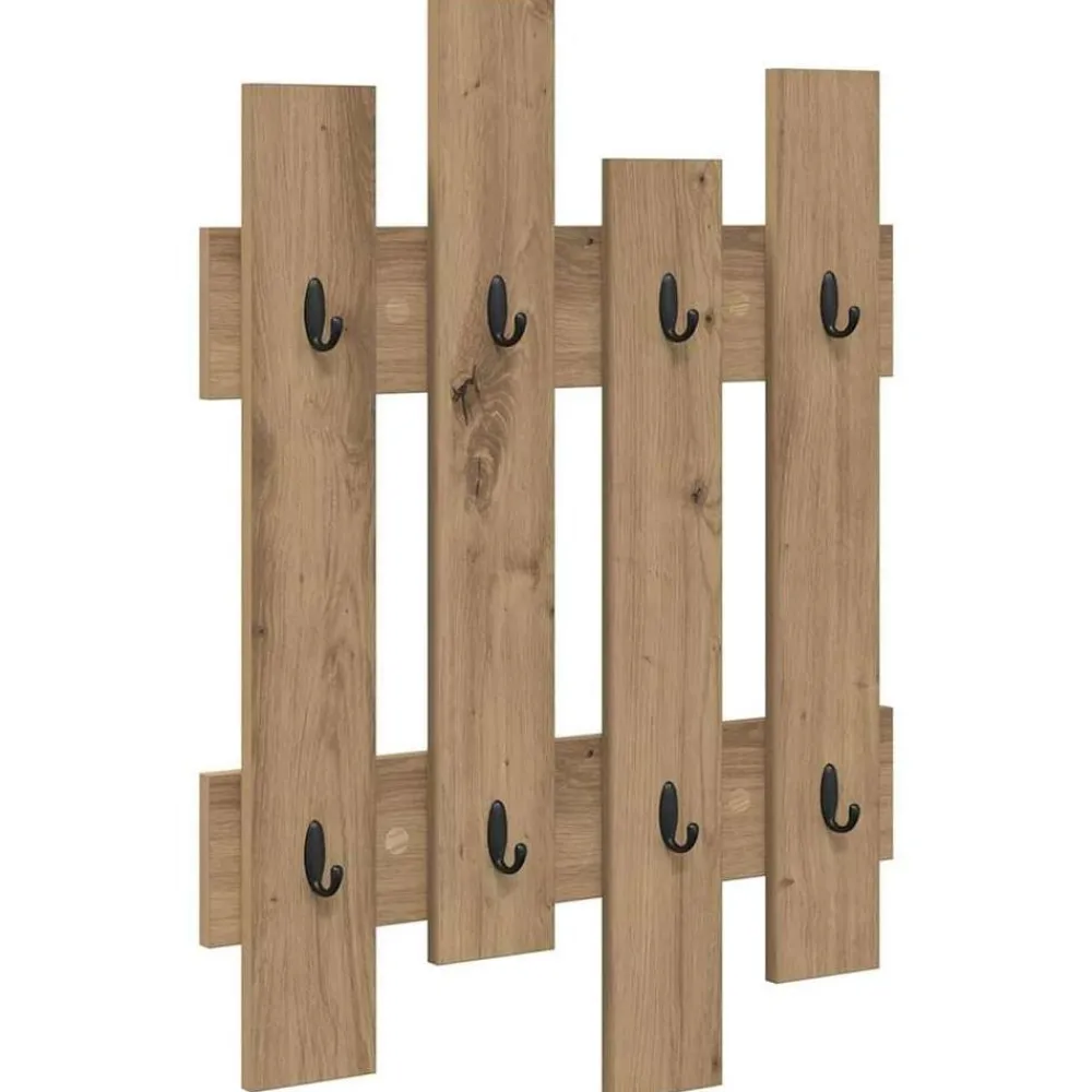 Boekenkasten & Wandplanken*vidaXL Wandgemonteerde kapstok met opslag Artisan Eiken 60 x 3 x 82 cm artisanaal eikenkleurig